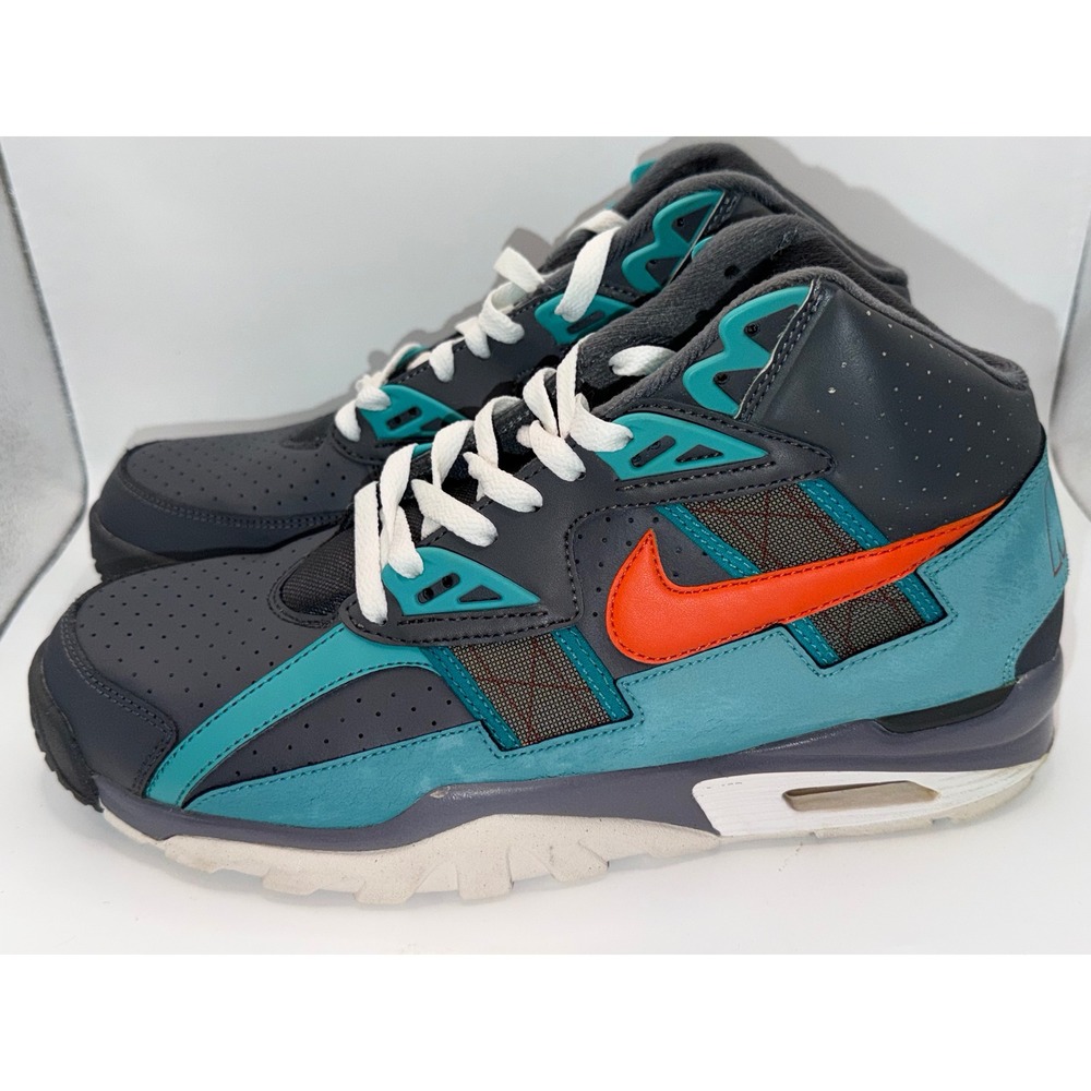 Nike Air Trainer SC High Dark Grey Teal Orange 302346-080‎ Mens Size 9 Sneaker